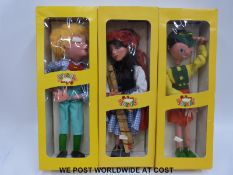 Three Pelham Puppets; Red Riding Hood, Tyrolean Boy and Hansel,