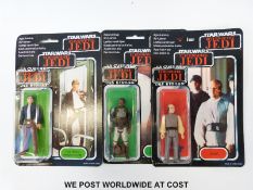 Three Star Wars Return of the Jedi Palitoy tri-logo action figures Lobot,