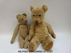 Two straw filled mohair Teddy bears