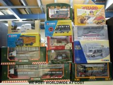 Twelve Corgi diecast model vehicles including Eddie Stobart, some limited edition,