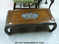 A Chinese carved coffee table (H30 x L100 x W49cm)