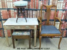 A marble topped stripped washstand,