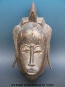 An African tribal mask, Baule tribe,