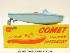 Sutcliffe Models tin plate clockwork Comet Speedboat,