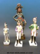 Four Continental porcelain soldiers