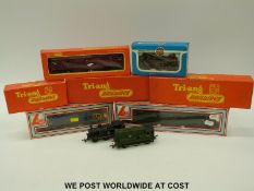 Nine Tri-ang, Lima and Airfix 00 gauge locomotives, seven in original boxes.