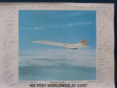 A print of Concorde signed by workers at Filton,