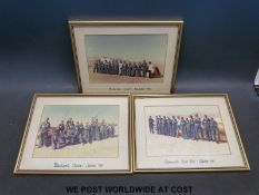 A set of three framed signed Thrust 2, Richard Noble world land speed record team photographs,