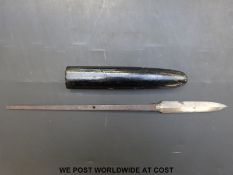 Mid Edo period yari spear head with signature to blade (length 40cm)