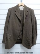 A vintage Burberry 3-piece gentleman's suit in brown tweed (38