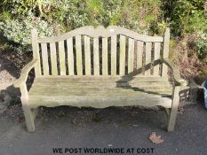 A Lister teak garden bench (L150 x H90 x D50cm)