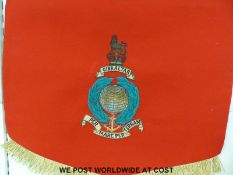 A Royal Marines music stand banner with Mayfield Jays badge verso
