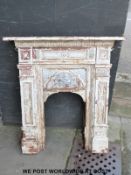 A cast iron fireplace (H108 x W94 x D17cm)