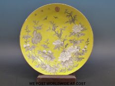 A Chinese empress dish with grisalle decoration,