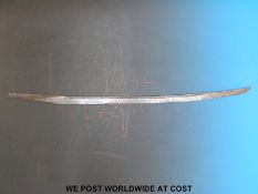 A Japanese shobu zukuri fullered sword blade, overall length 90cm.