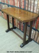A 19thC mahogany side table with inlaid decoration (L86 x D41 x H65cm)