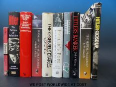 A collection of Hitler and Nazi-related books to include Hitler's Banker; Hitler's Pope;
