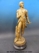 A gilt statue of Nelson on turned ebonised base (height 49cm)