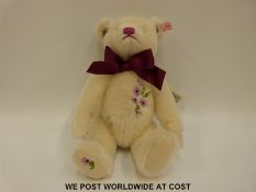 Steiff Original Teddy Bear 'Summer Teddy Bear 2009', 656941, with white mohair, button to ear,