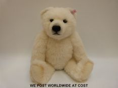 Steiff Original Teddy Bear 'Polar Ted', 661747, with white mohair and growler, button to ear,