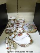 A collection of Royal Albert Old Country Roses including cake plates