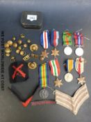 A pair of WWI medals awarded to 212 Spr. M.H. Spicer R.E.