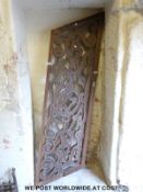 A large carved oak grand stairwell panel,