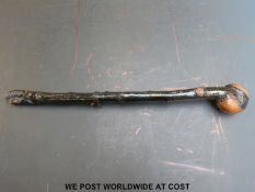 A 19thC Irish blackthorn shillelagh or club (length 46cm)