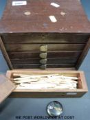 A cased Mah Jong set and Chinese bone domino/counter game