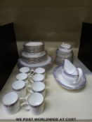 A Wedgwood 'Waverley' dinner and tea service mostly eight place setting