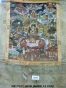 A Tibetan thanka depicting deities and Buddhist gods