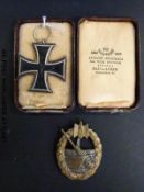 A German military cross celbrating Kaiser Wilhelm dated 1914 together with an anti-aircraft