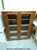 A Victorian glazed bookcase or display cabinet (H109 x W95 x D27cm)