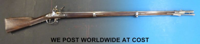 Italian 1822 pattern flintlock hammer action service rifle stamped to lock AA Fabb R In Torino,