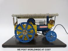 Meccano shop display model of a traction engine with mains powered motor