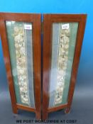 Two Chinese embroidered cuffs depicting fish and flowers,