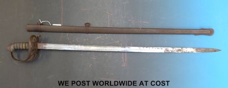 A Victorian Glamorgan Rifle Volunteers sword, marked to blade T N Foster, 3rd GVR,