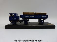 Bassett-Lowke limited edition diecast model Cleyton steam wagon on wooden display plinth with