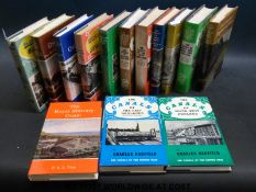 A collection of books on canals including The Oxford Canal, The Trent and Mersey Canal,