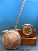 An inlaid mahogany work box, vintage leather case,