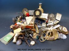 A quantity of collectables to include Ronson and other lighters, portrait miniatures,