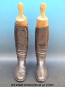 A pair of riding boots and trees