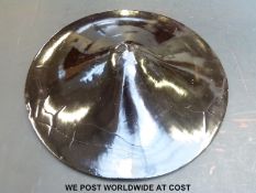 Japanese Edo period lacquered jingasa with original lining and strap.