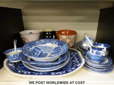 A quantity of ceramics including Copeland Spode Tower meat platter, Spode Blue Italian,