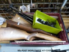 Seven various air rifles for spares and repairs with re-finished stocks