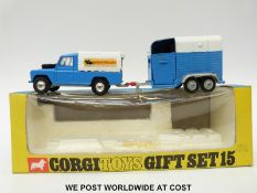 Corgi Toys diecast model Land Rover and Horsebox Gift Set 15, in original box.