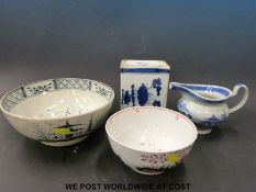 A collection of Chinese porcelain to include two bowls,