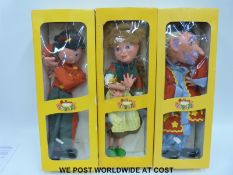 Three Pelham Puppets; Fritzi, Gretel and Wizard,
