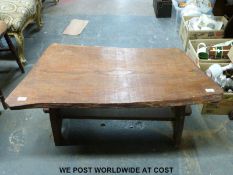 A rustic elm coffee table (H42 x L103 x W52cm)