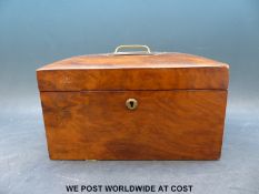 A burr walnut workbox with lift out tray to interior